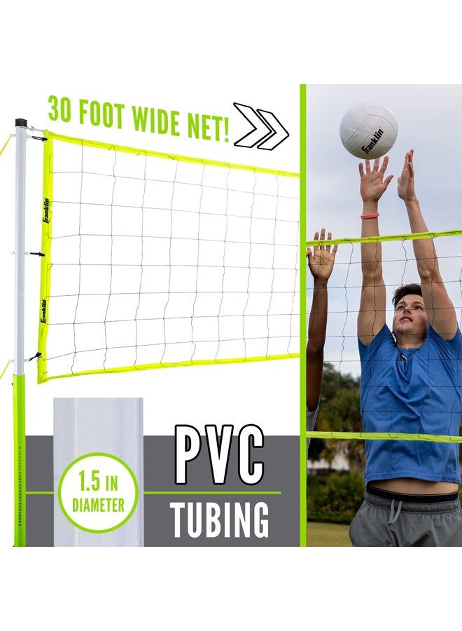 Franklin Sports Beach and Backyard Volleyball Set - Portable Net With Poles, Ground Stakes, and Ball - Advanced - Image 3
