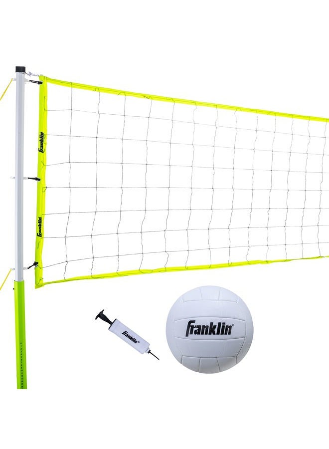 Franklin Sports Beach and Backyard Volleyball Set - Portable Net With Poles, Ground Stakes, and Ball - Advanced - Image 1