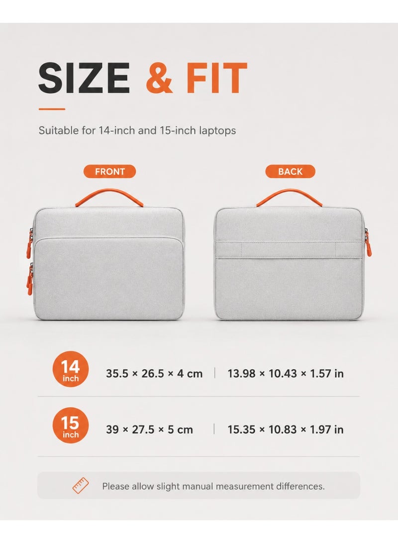 QIYUE 14 Inch Waterproof Laptop Bag, Compatible with MacBook Pro 14 Inch (M2/M3/M4 A2442/A2779/A2918/A2992/A3402) & MacBook Air 13.6/15.3, also fits Lenovo Xiaoxin Pro 14, HP Pavilion 14, Dell XPS 14, Samsung Galaxy Book 14, Huawei MateBook 14 Ultra-Thin Notebook Handbag - Image 2