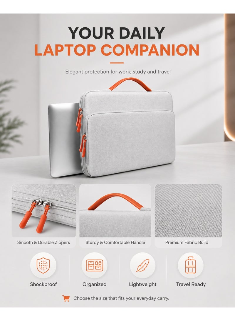 QIYUE 14 Inch Waterproof Laptop Bag, Compatible with MacBook Pro 14 Inch (M2/M3/M4 A2442/A2779/A2918/A2992/A3402) & MacBook Air 13.6/15.3, also fits Lenovo Xiaoxin Pro 14, HP Pavilion 14, Dell XPS 14, Samsung Galaxy Book 14, Huawei MateBook 14 Ultra-Thin Notebook Handbag - Image 3