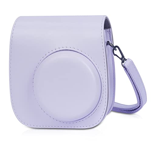 Phetium Instant mini 12 Camera Protective Case Compatible with Instax Mini 12 11,PU Leather Bag with Pocket and Adjustable Shoulder Strap (Lilac Purple) - Image 1