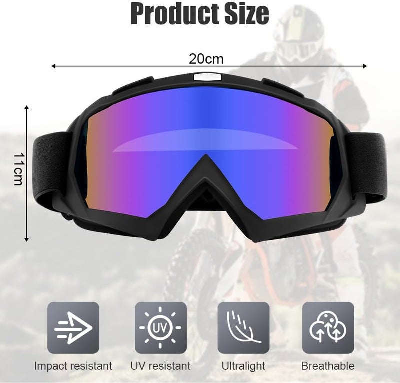 HOTUT Motorcycle Goggles for Riding, Skiing, and ATV - UV400 Protection - Image 2