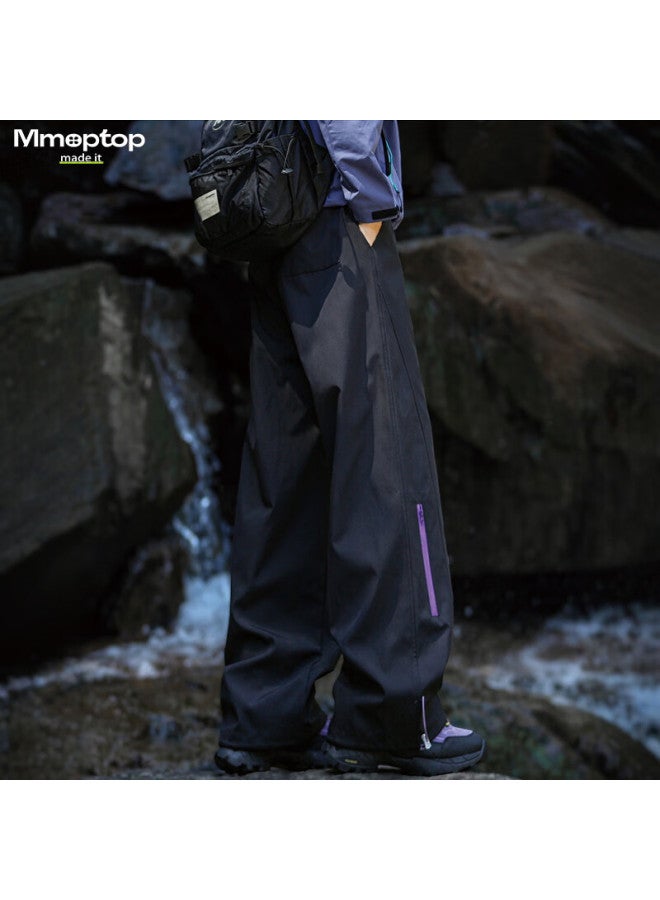 Mmoptop Men's Outdoor Softshell Waterproof Colorblock Functional Cargo Hiking Pants Mxxk115 Black 3XL Spring Summer - Image 2