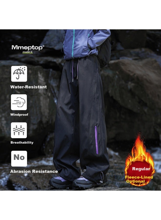 Mmoptop Men's Outdoor Softshell Waterproof Colorblock Functional Cargo Hiking Pants Mxxk115 Black 3XL Spring Summer - Image 3