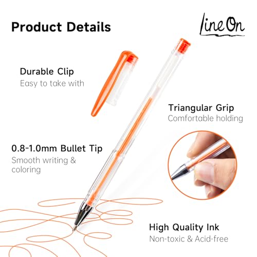 Lineon 108 Colors Gel Pens Set, Gel Pens for Adult Coloring Books Journals Drawing Doodling Art Markers - Image 3