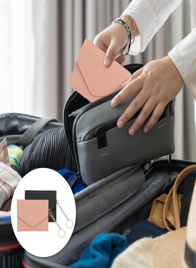 Sliverdew 2 Pack Birth Control Pill Case Sleeve Packet 4.3 X 3.2 Inch PU Leather Wallet Pill Holder Privacy Protection Birth Control Pill Wallet with Key Ring for Pill Card Organizer (Pink, Black) - Image 4