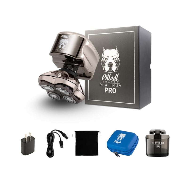 Skull Shaver Pitbull Platinum Pro:Head Shaver for Men - Bald Head Shavers with Wet/Dry Technology, Ergonomic Design, Travel Lock, and Accessories. Perfect Grooming Kit and Prime Gift for Men - Image 1
