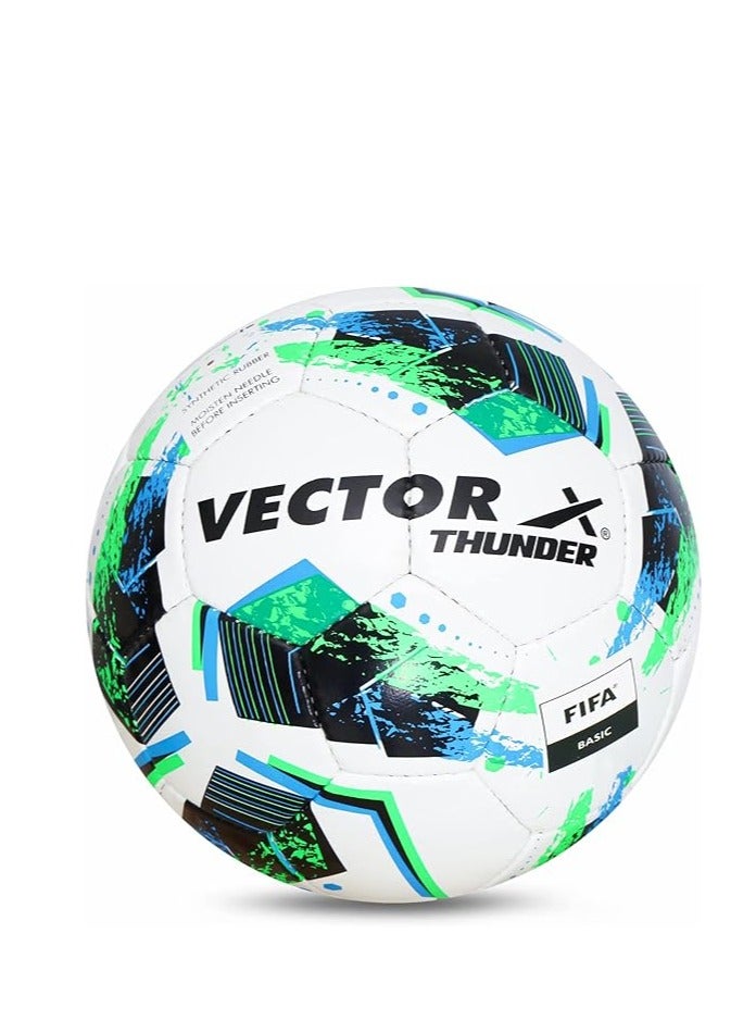 Vector X Thunder FIFA Basic Football | Size 5 | Machine Stitched | Training | Match | Sports | Playing | Practice | Soccer Ball  - Image 1
