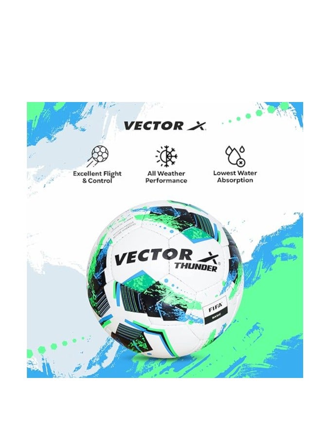 Vector X Thunder FIFA Basic Football | Size 5 | Machine Stitched | Training | Match | Sports | Playing | Practice | Soccer Ball  - Image 2