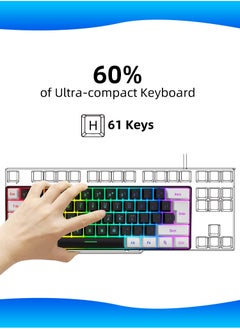 Mi VAZA 61-Key Membrane Keyboard - Wired Mini Keyboard - Gaming Keyboard and Office Keyboard - RGB Light - Computer Keyboard  - Image 2