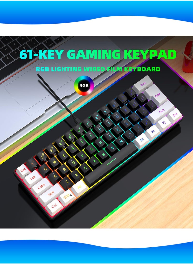 Mi VAZA - 61-Key Membrane Keyboard - Wired Mini Keyboard - Gaming Keyboard and Office Keyboard - RGB Light - Computer Keyboard - Image 1