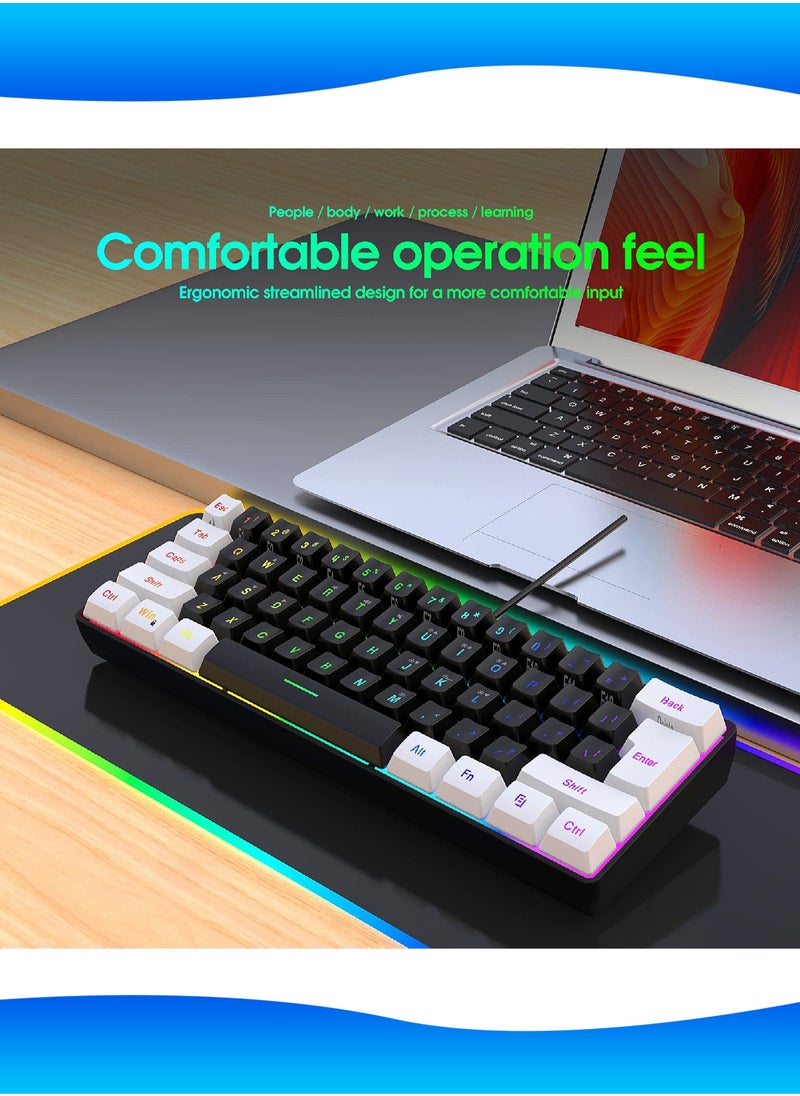 Mi VAZA - 61-Key Membrane Keyboard - Wired Mini Keyboard - Gaming Keyboard and Office Keyboard - RGB Light - Computer Keyboard - Image 1