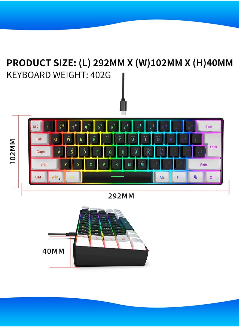 Mi VAZA - 61-Key Membrane Keyboard - Wired Mini Keyboard - Gaming Keyboard and Office Keyboard - RGB Light - Computer Keyboard - Image 1