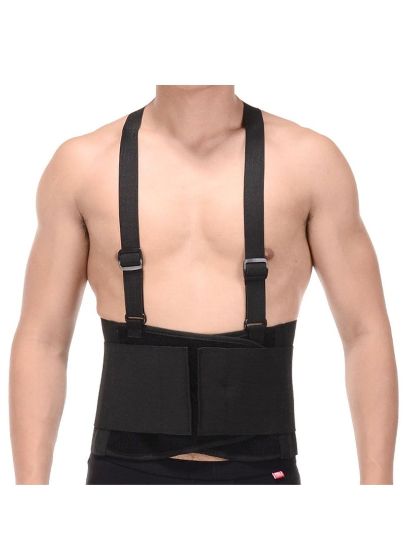 Ergonomic Lumbar Support Belt with Suspenders - Adjustable Back Brace for Pain Relief, Injury Recovery, Heavy Lifting - Unisex Sizes for Work & Daily Activities - Image 1