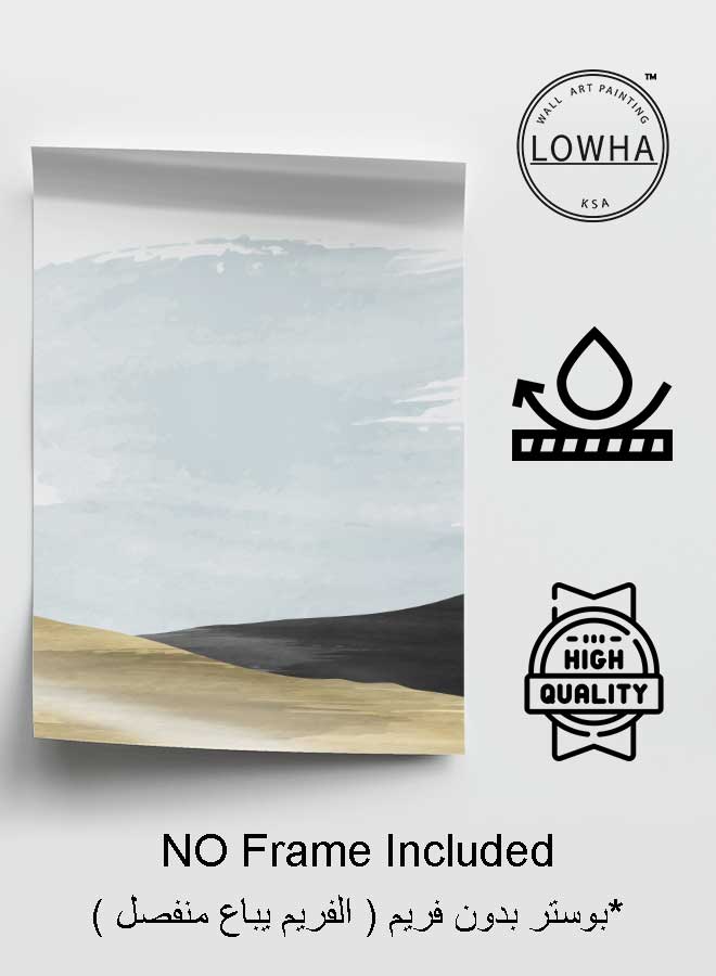 LOWHA Poster Painting Art With Four Separate Pieces Of Double-Sided Stickers Japanese Oriental Style Abstract For Home Bedroom Living Room And Office Decor - Image 3
