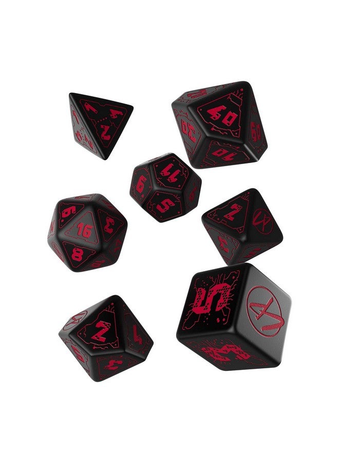 Q WORKSHOP Q-Workshop The Cyberpunk RPG Dice Set , Black, 2.4 x 16.4 x 10.4 cm - Image 1