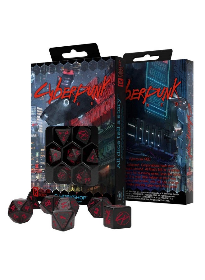 Q WORKSHOP Q-Workshop The Cyberpunk RPG Dice Set , Black, 2.4 x 16.4 x 10.4 cm - Image 2