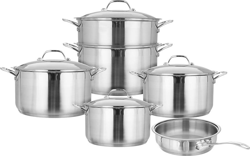 Rocky Steel Cookware Set, 11 Pieces - Silver - Image 2