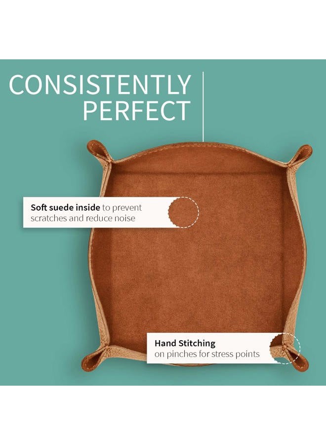 Maruse Storage tray with hand stitching, 100% full-grain leather, handmade by skilled craftsmen in Italy, and suede interior, rope beige - Image 5