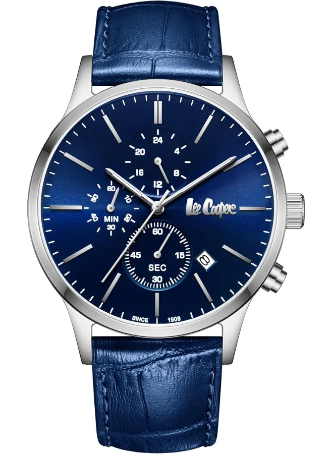 لي كوبر Lee Cooper Men's Multi Function Dark Blue Dial Watch - LC08154.399