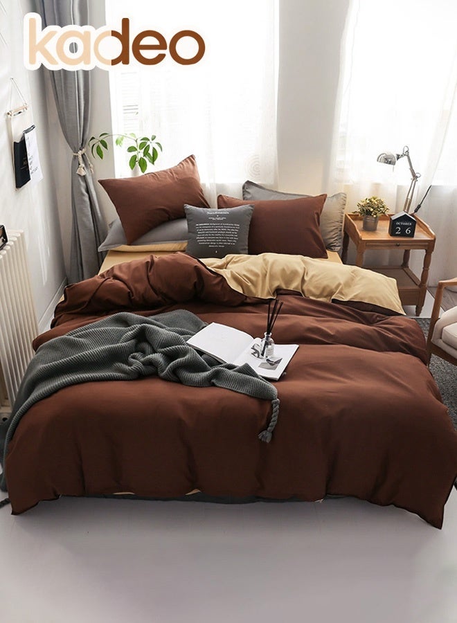kadeo 4PCS Queen Comforter Set, Including Sheets, Duvet Cover and 2 Pillowcases Duvet Cover Set, AB Side Double Color All Season Soft and breathable Bedding Set 200*230CM - Image 1