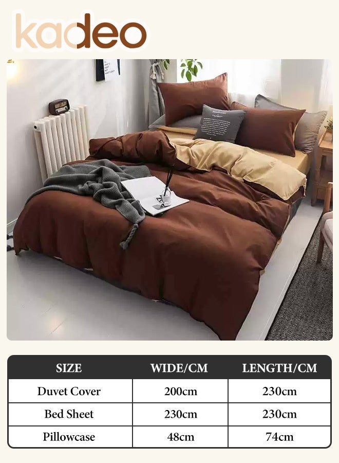 kadeo 4PCS Queen Comforter Set, Including Sheets, Duvet Cover and 2 Pillowcases Duvet Cover Set, AB Side Double Color All Season Soft and breathable Bedding Set 200*230CM - Image 3