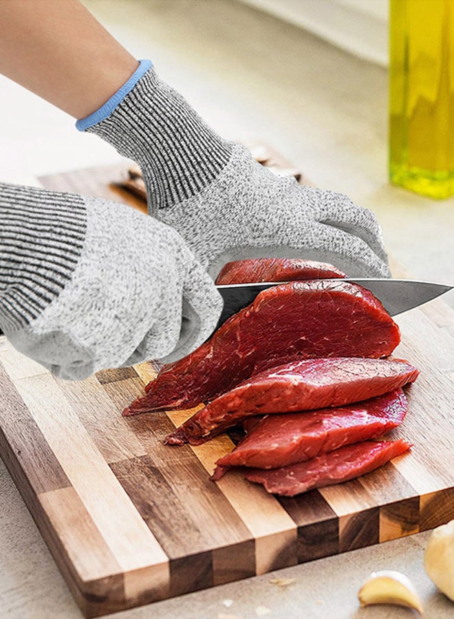 AL SANIDI Heat and cut resistant gLove, Polyethylene gLove, Gray, Set 2 pcs Size 24.5 Cm  - Image 2