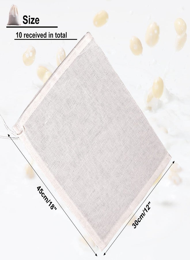 FXHDC-M 2 Pack Large Cheese Cloth Bags for Straining Cotton Muslin Bags Nut Milk Bag Reusable Nutmilk Mesh Bag for Cheesecloth for Straining Fine Mesh and Drawstring Closure (12"x18") - Image 2