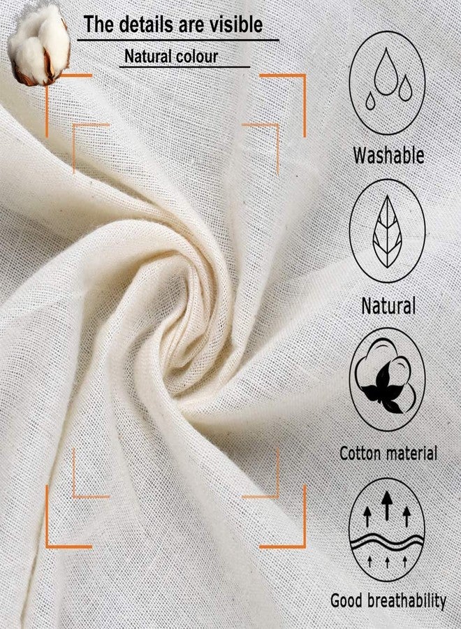 FXHDC-M 2 Pack Large Cheese Cloth Bags for Straining Cotton Muslin Bags Nut Milk Bag Reusable Nutmilk Mesh Bag for Cheesecloth for Straining Fine Mesh and Drawstring Closure (12"x18") - Image 3