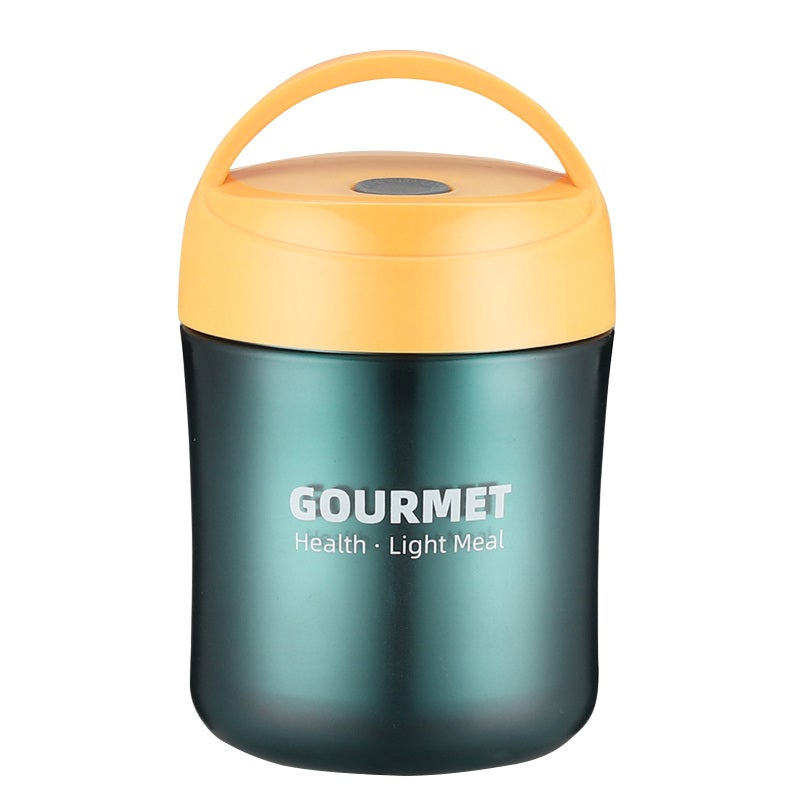 Insulated Lunch Container: Yellow, Leak-Proof, Wide Mouth - Insulated Food Jar With Breathable Valve & Portable Handle for Work, School Daily Use - Image 1
