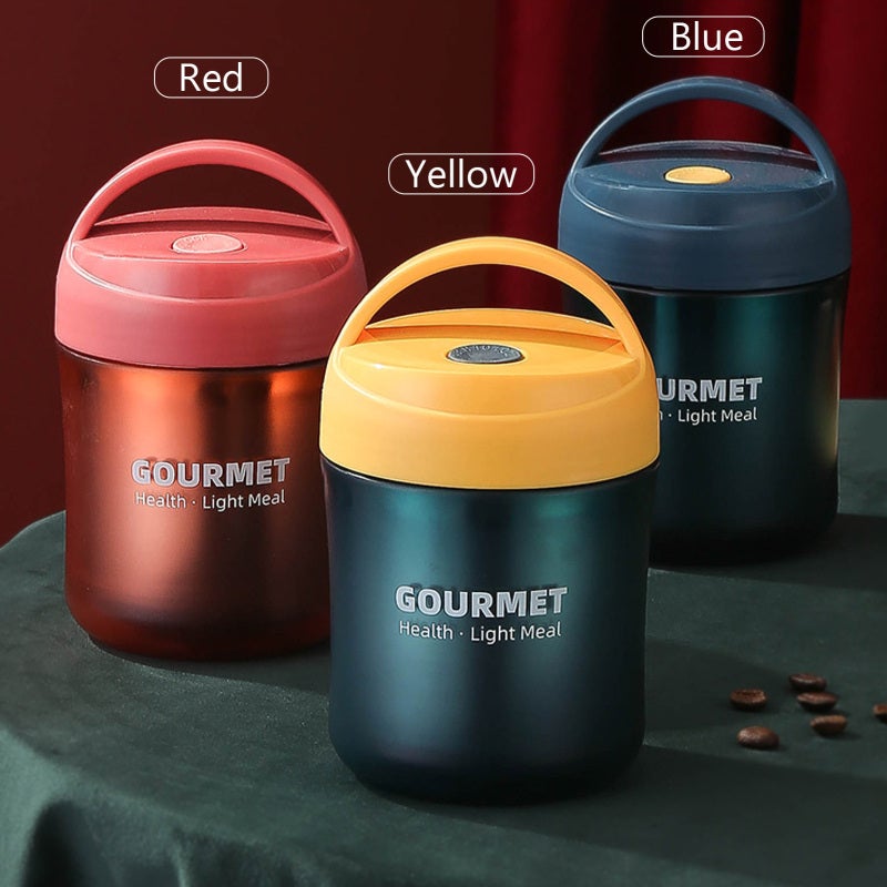 Insulated Lunch Container: Yellow, Leak-Proof, Wide Mouth - Insulated Food Jar With Breathable Valve & Portable Handle for Work, School Daily Use - Image 2