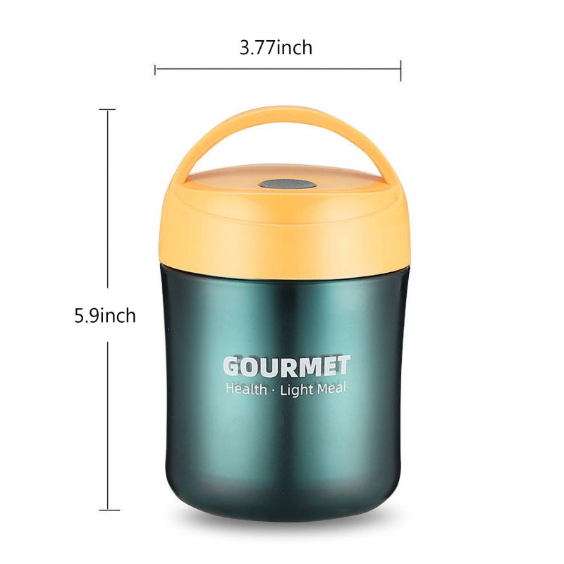 Insulated Lunch Container: Yellow, Leak-Proof, Wide Mouth - Insulated Food Jar With Breathable Valve & Portable Handle for Work, School Daily Use - Image 4