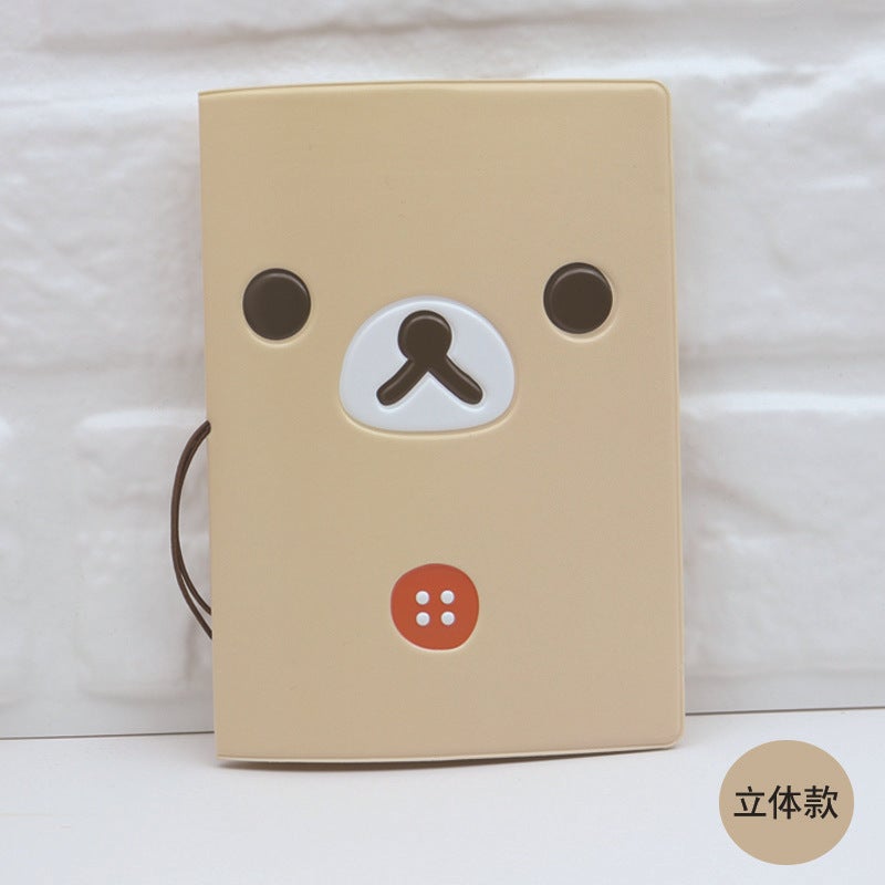Rilakkuma Komatsu Bear Cartoon Chick Head Type 3D Stereo Passport Holder Pvc Passport Holder Card Holder - Image 1