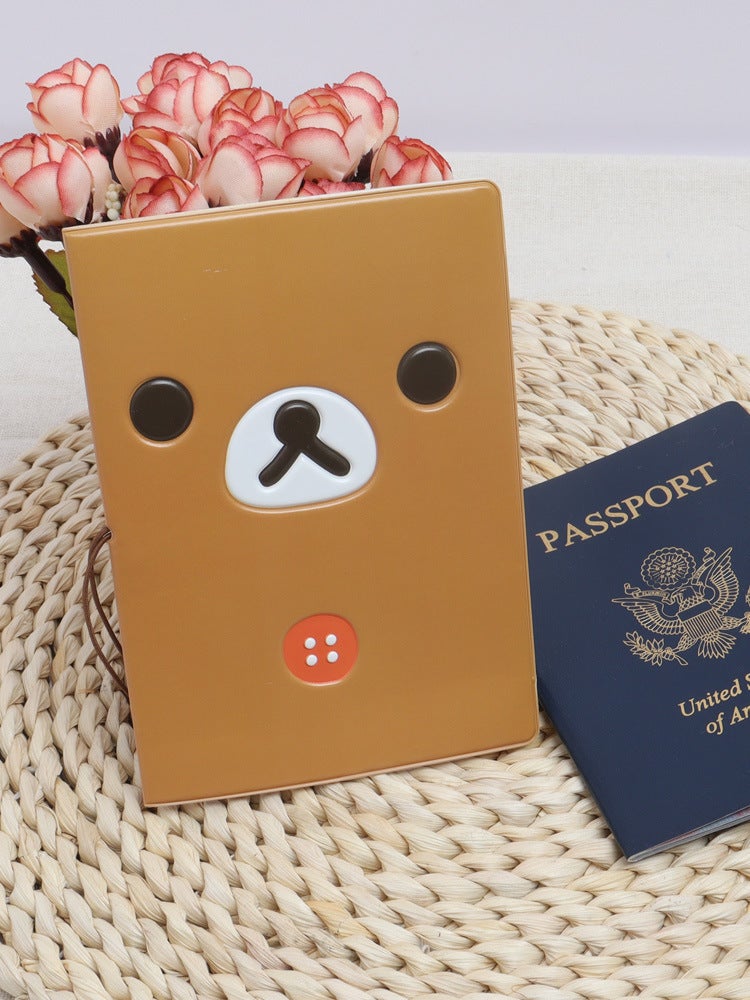 Rilakkuma Komatsu Bear Cartoon Chick Head Type 3D Stereo Passport Holder Pvc Passport Holder Card Holder - Image 3