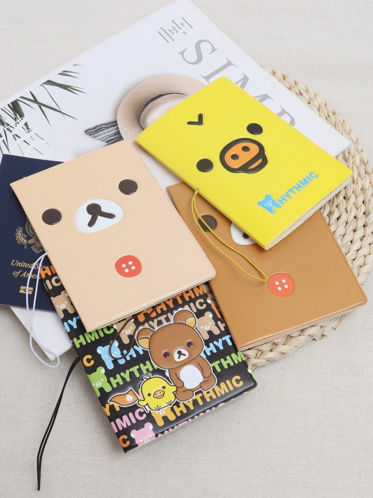 Rilakkuma Komatsu Bear Cartoon Chick Head Type 3D Stereo Passport Holder Pvc Passport Holder Card Holder - Image 2