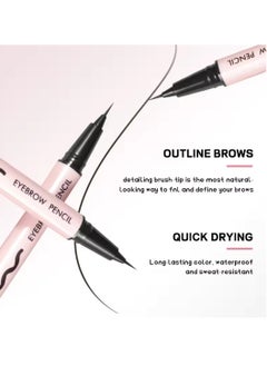 pudaier Eyebrow Pencil Liquid Eyebrow Pen Long Lasting Waterproof and Sweat Resistant Brow Color 0.01mm Tip Brow Pen for Thick to Thin Lines Eyebrow Color Black 02  - Image 3