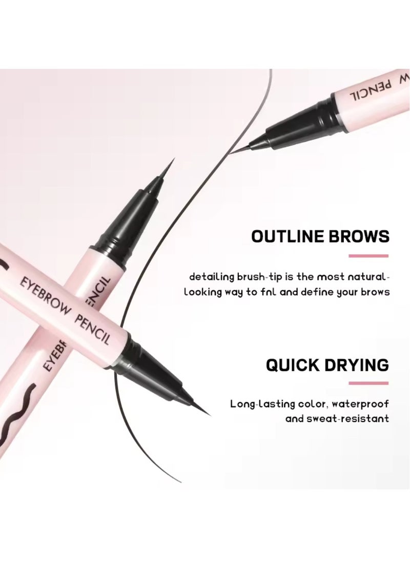 pudaier - Eyebrow Pencil Liquid Eyebrow Pen Long Lasting Waterproof and Sweat Resistant Brow Color 0.01mm Tip Brow Pen for Thick to Thin Lines Eyebrow Color Black 02 - Image 1