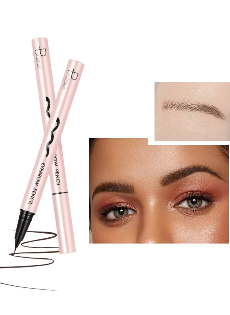 pudaier - Eyebrow Pencil Liquid Eyebrow Pen Long Lasting Waterproof and Sweat Resistant Brow Color 0.01mm Tip Brow Pen for Thick to Thin Lines Eyebrow Color Black 02 - Image 1