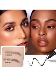 pudaier Eyebrow Pencil Liquid Eyebrow Pen Long Lasting Waterproof and Sweat Resistant Brow Color 0.01mm Tip Brow Pen for Thick to Thin Lines Eyebrow Color Black 02  - Image 4