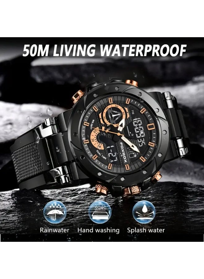 FOXBOX Fashion Men'S Digital Watch for Business And Sports, Featuring Multi-Function Dual Display And Automatic Date, a Perfect Quartz Watch for Men, an Ideal Gift - Image 3