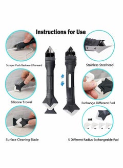 Excefore Caulking Tools, 3 In 1 Caulking Finishing Tool Kit Silicone Sealant Caulk Grout Remover Scraper and Caulk Nozzle Applicator for Kitchen, Bathroom, Window and Sink Joint  - Image 4