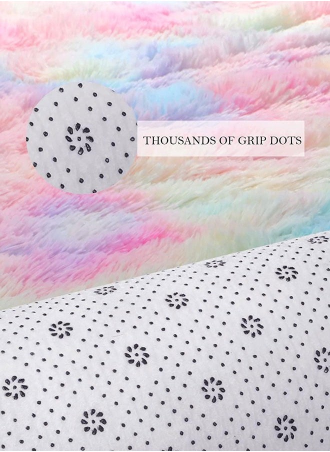 HQ-GAMING - Fluffy Rugs for Living Room  Area Rug for Bedroom Soft Plush Carpet for Kids Playroom Furry Toddler Nursery Rug  Fuzzy Dorm Rug for Collage Boy Girl Lridescent - Image 1