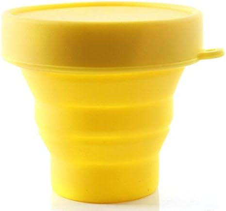 Lucky Clover Menstrual Cup Sterilizer Cleaner, LUCKY CLOVER Collapsible Silicone Cup Foldable Sterilizing Cup for Menstrual Cups and Storing Your Diva Cup - Foldable for Travel(Yellow) 