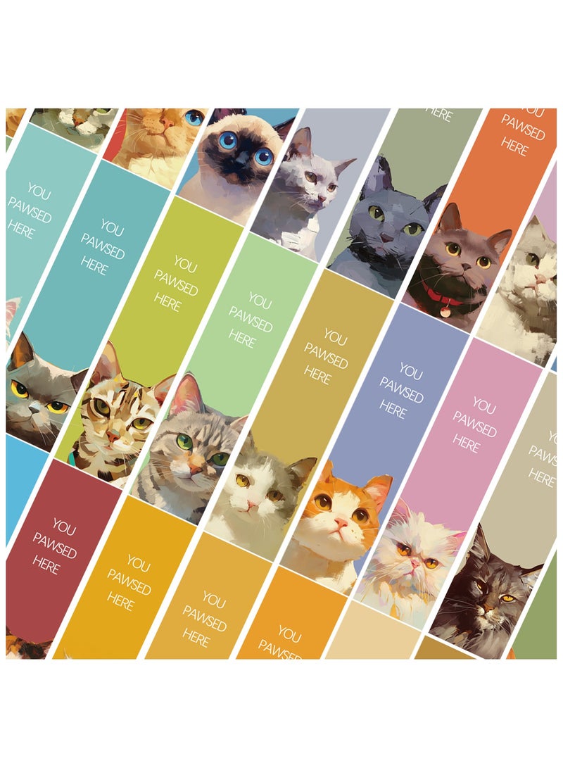 30 Pcs Cat Bookmarks Cute Cat Theme Paper Bookmarks for Adult Kids Unique Cat Book Markers for Students Teachers School Home Office Reading Book Lovers - Image 2