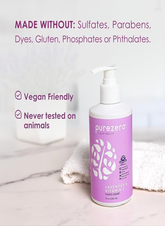 Purezero Lavender & Vitamin E Hand Soap Soothing & Hydrating, Paraben-Free & Vegan Liquid Hand Wash for Bathroom or Kitchen, USA-Made, Cruelty-Free, 10 ounces (3 Pack - Image 3