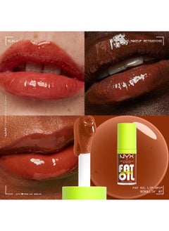 NYX PROFESSIONAL MAKEUP Fat Oil Lip Drip Moisturizing Shiny Vegan Tinted Lip Gloss Non-Sticky Finish 12H Hydration - Scrollin  - Image 4