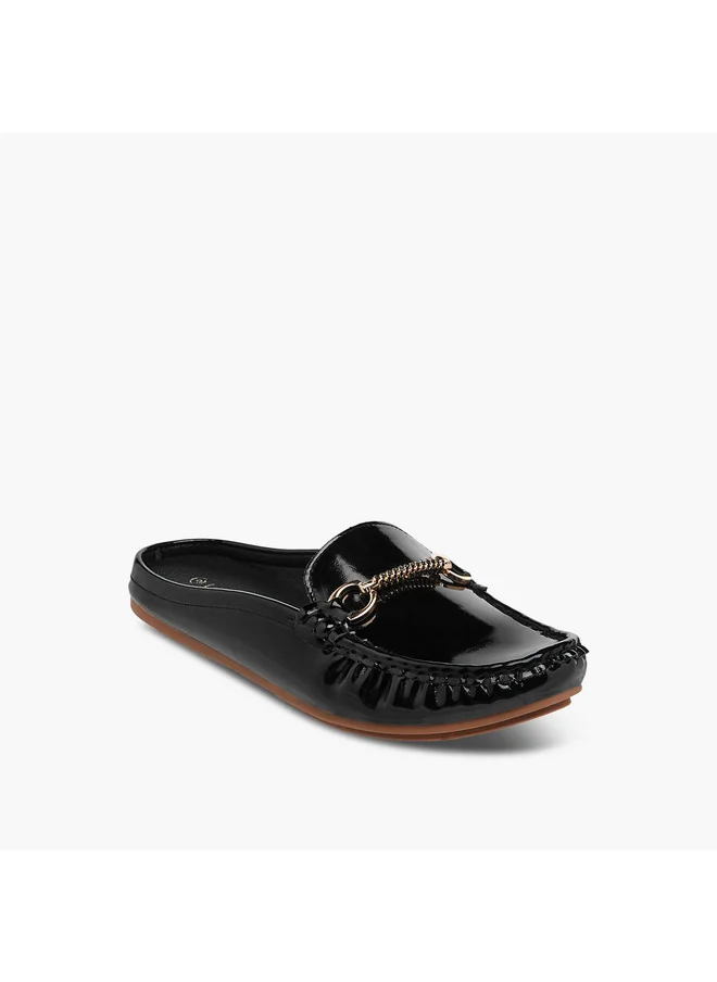 لو كونفورت Women's Slip-On Mules with Metal Accent