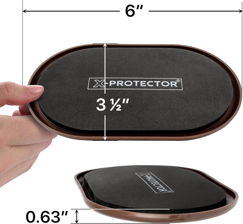 X-Protector Furniture Sliders for Carpet - 4 PCS 6" x 3 1/2" - The Best Heavy-Duty Moving Pads - Sliders for Furniture. Move Your Furniture Easily with Reusable Furniture Moving Sliders for Carpets! - Image 2