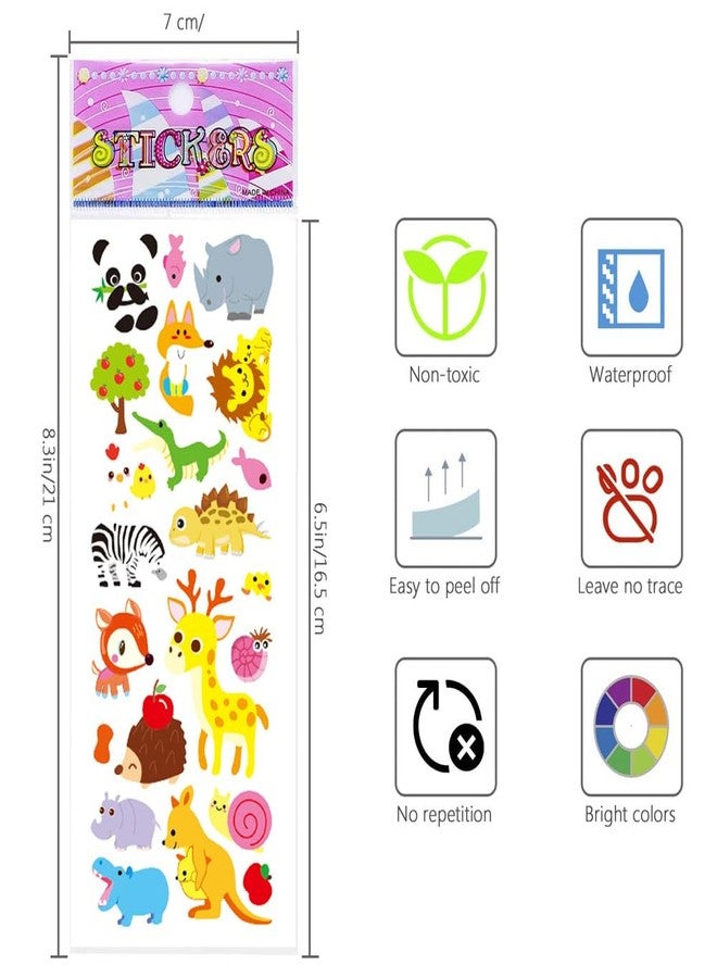 FNGEEN Puffy Stickers for Kids Toddlers, Small 3D Sticker Variety Pack, Kid Stickers Sheets Bulk, Mini Party Favor for Kids Boy (Dinosaur Car Animal Dog Flower Heart Number Food Truck) 24 Sheets - Image 3