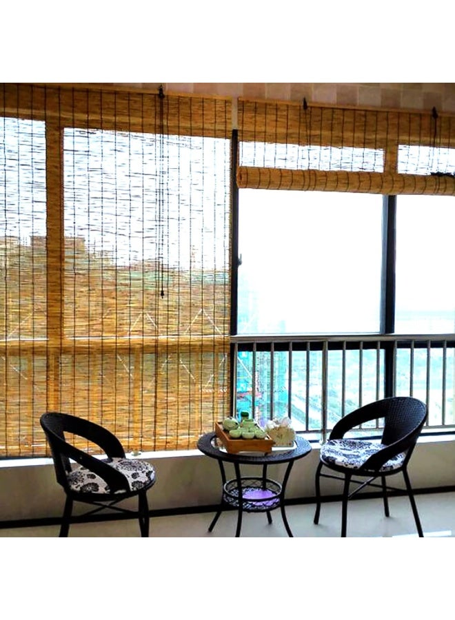 HOME TASTE Natural Reed Roller Blind (120x200cm, 1 Piece) – Light-Filtering Sun Shade for Windows, Balcony, Patio & Bedroom - Image 4